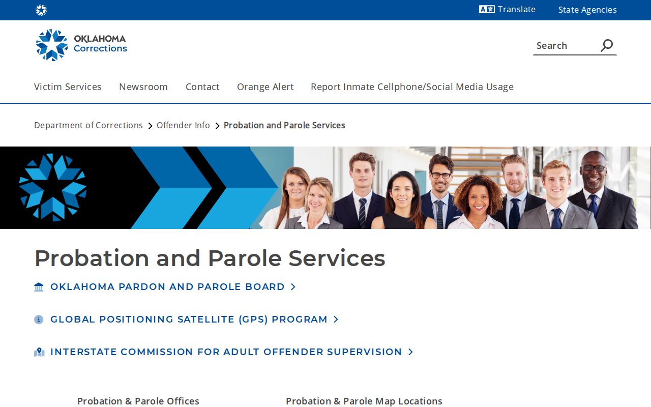 Muskogee County parole and probation office listings from ODOC