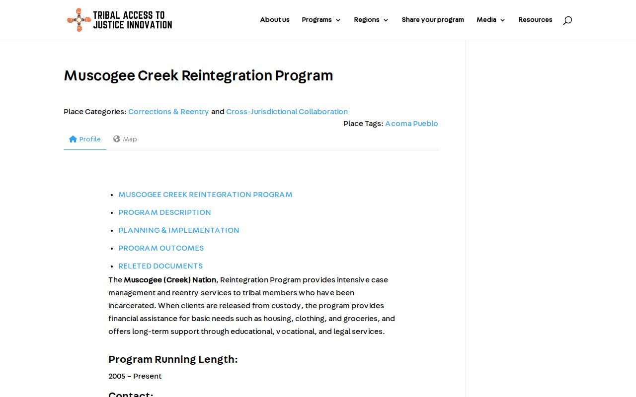 Muscogee Nation reentry resource for eligible Muskogee County released people